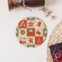 Yılbaşı Temalı Bardak Altlığı